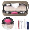 seemeroad Travel Toiletry Bag for Men and Women, Canvas Toiletry Organizer Water-Resistant Vegan Leather, Hanging Dopp Kit Shaving Bag for Toiletries Accessories (Army Green, Large) view 4