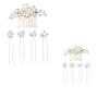 Amosfun Vintage Hair Combs Wedding Pearl Hair Clips Pearl Bridal Headpiece Wedding Accessories 1Pcs Hair Comb and 4 Pcs Hairpins view 2