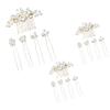 Amosfun Vintage Hair Combs Wedding Pearl Hair Clips Pearl Bridal Headpiece Wedding Accessories 1Pcs Hair Comb and 4 Pcs Hairpins view 3