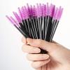 100pcs Disposable Eyelash Mascara Brush Wands Lash Brush for Makeup Applicator Kit (Purple/Black) view 1