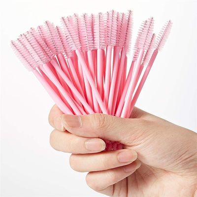 100pcs Disposable Eyelash Mascara Brush Wands Lash Brush for Makeup Applicator Kit (Pink)
