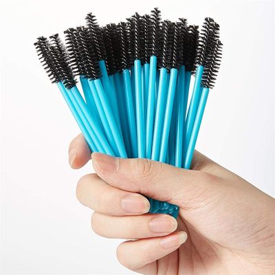100pcs Disposable Eyelash Mascara Brush Wands Lash Brush for Makeup Applicator Kit (Blue/Black)