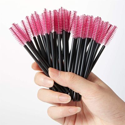 100pcs Disposable Eyelash Mascara Brush Wands Lash Brush for Makeup Applicator Kit (Red/Black)