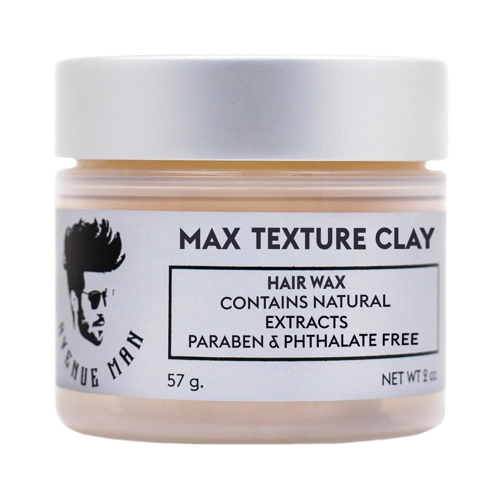 Avenue Man Texture Clay for Men - Premium lay Pomade for Men with Herbal Extracts - Frizz-Resistant & Lightweight Formula - Water-Based Matte Hair Clay - Paraben-Free Hair Putty (2oz)