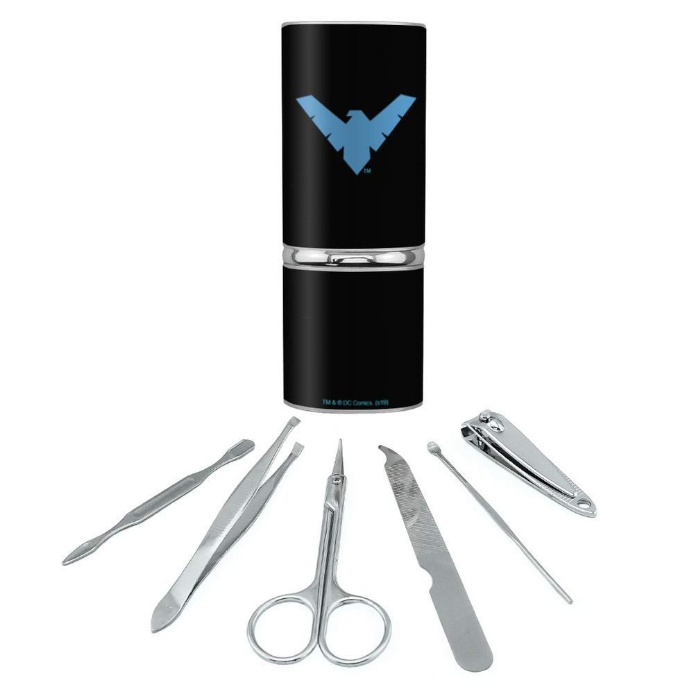 Batman Nightwing Logo Stainless Steel Manicure Pedicure Grooming Beauty Care Travel Kit