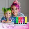 UV Neon Hair Gel Set - 6 Bright Non-Toxic Colors with Black Light Glow for Raves, Parties, Clubs, Halloween Costume - Non-Toxic Temporary Wash Out Color - by Splashes and Spills view 3