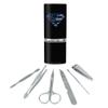 Superman Thin Blue Line Flag Shield Logo Stainless Steel Manicure Pedicure Grooming Beauty Care Travel Kit view 1