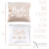 12 Pack Set + 1 Bride Bag | AMERIBA Premium Natural Cotton Canvas Makeup Bag- Bridesmaids Gifts for The Bachelorette Party or Bridal Shower (White & Soft Peach) view 2