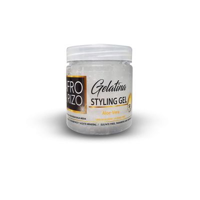 Afro & Rizo Styling Gel With Aloe Vera - (16 Oz/453g) - Styling & Moisturizing Gel, Aloe Vera, Ideal for Afro, Curls, Wavy and Stressed Hair, Sulfate Free, Parabens And Mineral Oil