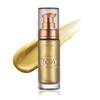 PHOERA High Gloss Waterproof Body Luminizer Glitter Face Shimmer Moisturizer Lotion Tan Cream Foundation Makeup Bronzer AQUAPURITY (102 Metallic Gold) view 1