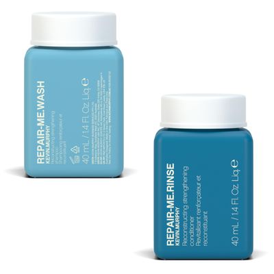 KEVLN.MURPHY REPAIR-ME.WASH & RINSE - Travel Size Moisturising Shampoo - Conditioner - For All Hair Types Needing Repair - Sulphate & Paraben Free - 2 Pack (1 L / 33.8 fl oz)