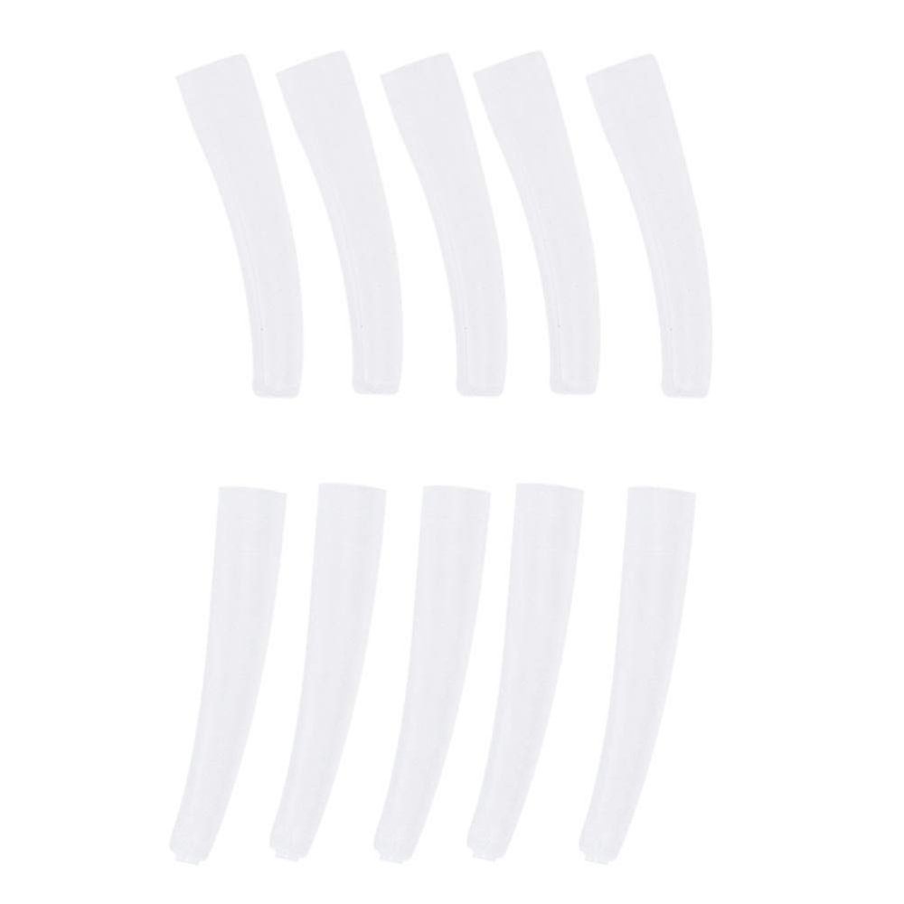 10Pcs Tweezers Cover, Grafting Eyelashes Tips Covers, Transparent Plastic Elbow Tweezers AntiDust NonSlip Eyelashes Grafting Tool