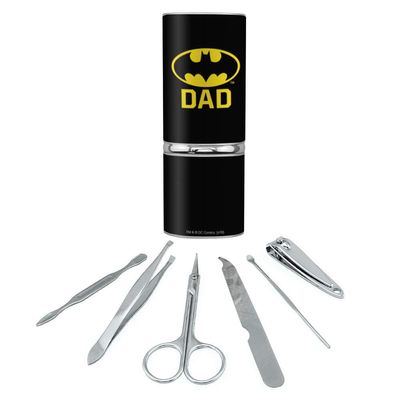 Batman Bat Dad Shield Logo Stainless Steel Manicure Pedicure Grooming Beauty Care Travel Kit