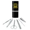 Batman Bat Dad Shield Logo Stainless Steel Manicure Pedicure Grooming Beauty Care Travel Kit view 1