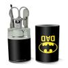 Batman Bat Dad Shield Logo Stainless Steel Manicure Pedicure Grooming Beauty Care Travel Kit view 2