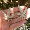 2 PCS Women Rhinestone Leaf Bobby Pin Hair Clips Hair Pins Liu Hai Hairpin Side Clamp Wedding Barrette Headgear Hair Accessories view 3
