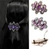 2PCS Women Lady Handmade Natural Crystal Hair Barrettes Metal Hair Pins French Styles Hair Barrettes Hair Clips Hair Accessory (Purple) view 1