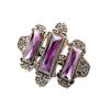 2PCS Women Lady Handmade Natural Crystal Hair Barrettes Metal Hair Pins French Styles Hair Barrettes Hair Clips Hair Accessory (Purple) view 2
