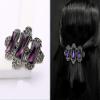 2PCS Women Lady Handmade Natural Crystal Hair Barrettes Metal Hair Pins French Styles Hair Barrettes Hair Clips Hair Accessory (Purple) view 3