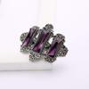 2PCS Women Lady Handmade Natural Crystal Hair Barrettes Metal Hair Pins French Styles Hair Barrettes Hair Clips Hair Accessory (Purple) view 4