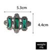 2PCS Women Lady Handmade Natural Crystal Hair Barrettes Metal Hair Pins French Styles Hair Barrettes Hair Clips Hair Accessory (Green) view 2