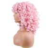 AIDUSA Short Loose Curly Wigs Afro Wig for Black Women Fluffy Curly Big Curls Pink Wig With Bangs Synthetic Wigs for White Women Wavy Natural Looking (Pink) view 3