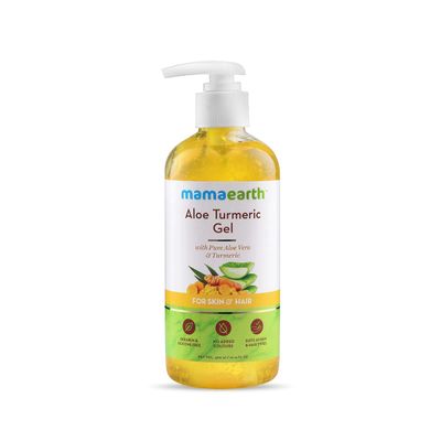 MAMAEARTH Aloe Turmeric Gel | With Pure Aloe Vera & Turmeric | 10.14 Fl Oz (300ml)