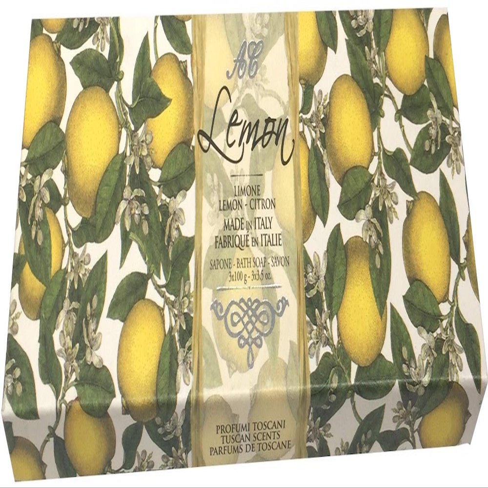 Alighiero Campostrini Sapone Artigianale Luxury Bath Soap Tuscan Scents Italian Made Set of 3 Bars 3.5 Ounces (Lemon)