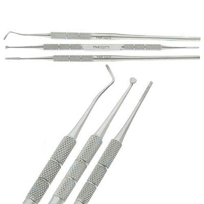 Podiatry Blacks Files and Probe Set by YNR - German Chiropody Blacks File Spoon and Swan Neck Probe Kit for Podiatry Use - Pedicure Foot Care Tools