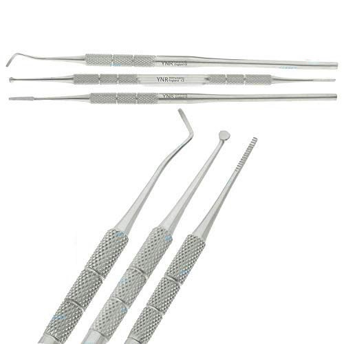Podiatry Blacks Files and Probe Set by YNR - German Chiropody Blacks File Spoon and Swan Neck Probe Kit for Podiatry Use - Pedicure Foot Care Tools