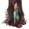 Women Lady Handmade Boho Hippie Hair Extensions with Feather Clip Comb Indian Peacock Feather Hairpin Head Chain Headdress DIY Accessories view 1