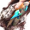 Women Lady Handmade Boho Hippie Hair Extensions with Feather Clip Comb Indian Peacock Feather Hairpin Head Chain Headdress DIY Accessories view 2