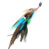 Women Lady Handmade Boho Hippie Hair Extensions with Feather Clip Comb Indian Peacock Feather Hairpin Head Chain Headdress DIY Accessories view 3