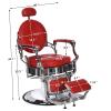 BarberPub Vintage Barber Chair All Purpose Heavy Duty Metal Hydraulic Recline Salon Beauty Spa Chair Equipment 3860 (Red) view 3