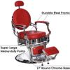 BarberPub Vintage Barber Chair All Purpose Heavy Duty Metal Hydraulic Recline Salon Beauty Spa Chair Equipment 3860 (Red) view 4