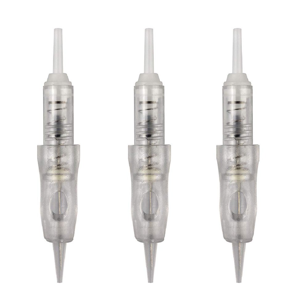 20pcs Permanent Makeup Cartridge Needles 1R,2R,3RL,5RL,3F,5F,7F Eyebrow Shading Needles for Permanent Makeup Machine Pen (1R-0.3mm)