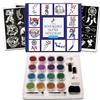 Premium Glitter Temporary Tattoo Kit for Boys and Girls, 74 Stencils, 16 Colors and 2X 0.5 fl.oz Body Glue for Body Glitter Fake Tattoos for Kids Makeup Tattoo Supplies Party Favors Party Supplies view 1