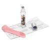 2 in 1 - Rose Quartz Gua Sha Scraping Massage Tool + 100% Natural Gemstone Essential Oil Roller Bottle,Premium Hand Made Jade GuaSha Board, Anti-Aging,SPA Beauty Trigger Point Therapy on Face (S) view 1