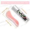 2 in 1 - Rose Quartz Gua Sha Scraping Massage Tool + 100% Natural Gemstone Essential Oil Roller Bottle,Premium Hand Made Jade GuaSha Board, Anti-Aging,SPA Beauty Trigger Point Therapy on Face (S) view 3