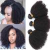 Mongolian Afro Kinky Curly Bundles Human Hair 4B 4C Afro Kinky Human Hair Bundles 8 10 12 Inch Curly Weave Bundles Unprocessed Virgin Hair Afro Curly Hair Extensions for Black Women Natural Color view 1