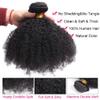 Mongolian Afro Kinky Curly Bundles Human Hair 4B 4C Afro Kinky Human Hair Bundles 8 10 12 Inch Curly Weave Bundles Unprocessed Virgin Hair Afro Curly Hair Extensions for Black Women Natural Color view 3