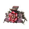 Fodattm Women Lady Retro Rose Flower Imitation Turquoise Hair Claw Clip Vintage Alloy Rhinestone Non-Slip Hair Jaw Clips Hairpin Hair Clamp (Red) view 1