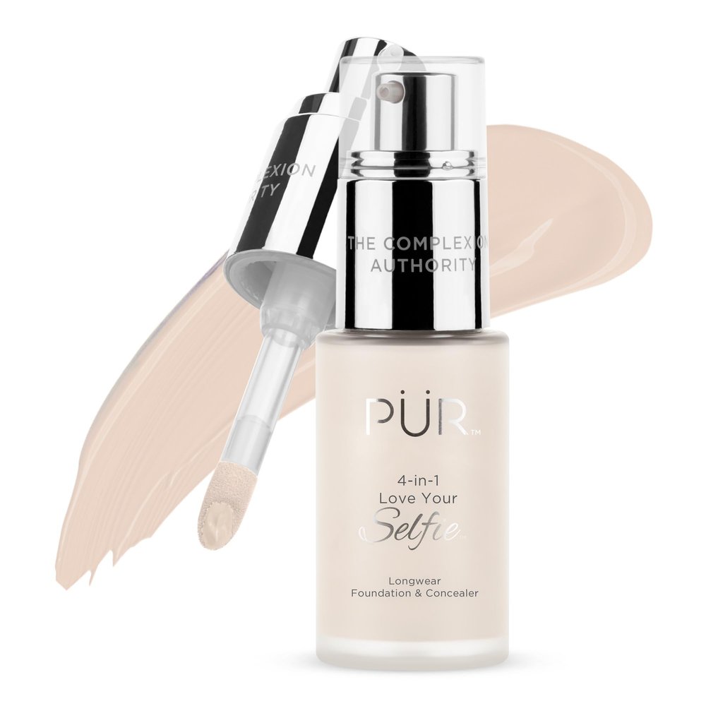 PR MINERALS 4-in-1 Love Your Selfie Foundation & Concealer - Longwear Full Coverage Liquid Makeup Foundation with Hydrating Blend for Refined-Looking, Natural Beauty Glow, Skin Texture & Tone
