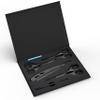 Suvorna Premium Beard & Mustache Set with Beard scissors for men, Straight Razor with blades- Facial Hair/Nose/Eyebrow Scissors - Slant Tweezers (6 Pcs Black) view 1