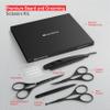 Suvorna Premium Beard & Mustache Set with Beard scissors for men, Straight Razor with blades- Facial Hair/Nose/Eyebrow Scissors - Slant Tweezers (6 Pcs Black) view 2
