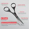 Suvorna Premium Beard & Mustache Set with Beard scissors for men, Straight Razor with blades- Facial Hair/Nose/Eyebrow Scissors - Slant Tweezers (6 Pcs Black) view 3