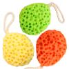 3 Pack Natural Bath Sponges, Loofah Shower Sponge Body Scrubber Exfoliating Cleaning Body Sponge for Men Women Kids view 1