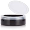 JUVITUS 8 oz Black PET Plastic Low Profile Jar with Clear Natural Flip (6 Pack) + Spatulas view 1