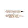 2 Pcs Imitation Pearl Alloy Hairpin Wedding Bride Manual Production Barrettes Hair Clip Stylish Woman Hair Accessory view 1