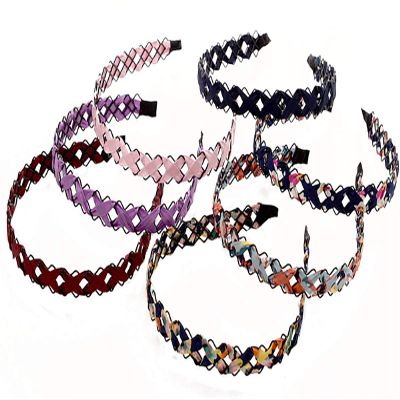 Fodattm 7PCS Women Hollow Metal Wrapped Cloth Woven Hair Hoop Headband Multicolor Hairband Hair Accessories